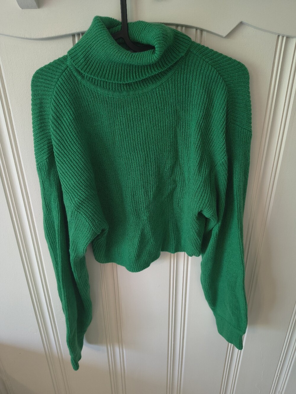 H&M Divided Green Turtleneck Crop Sweater